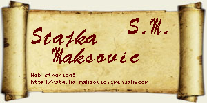 Stajka Maksović vizit kartica